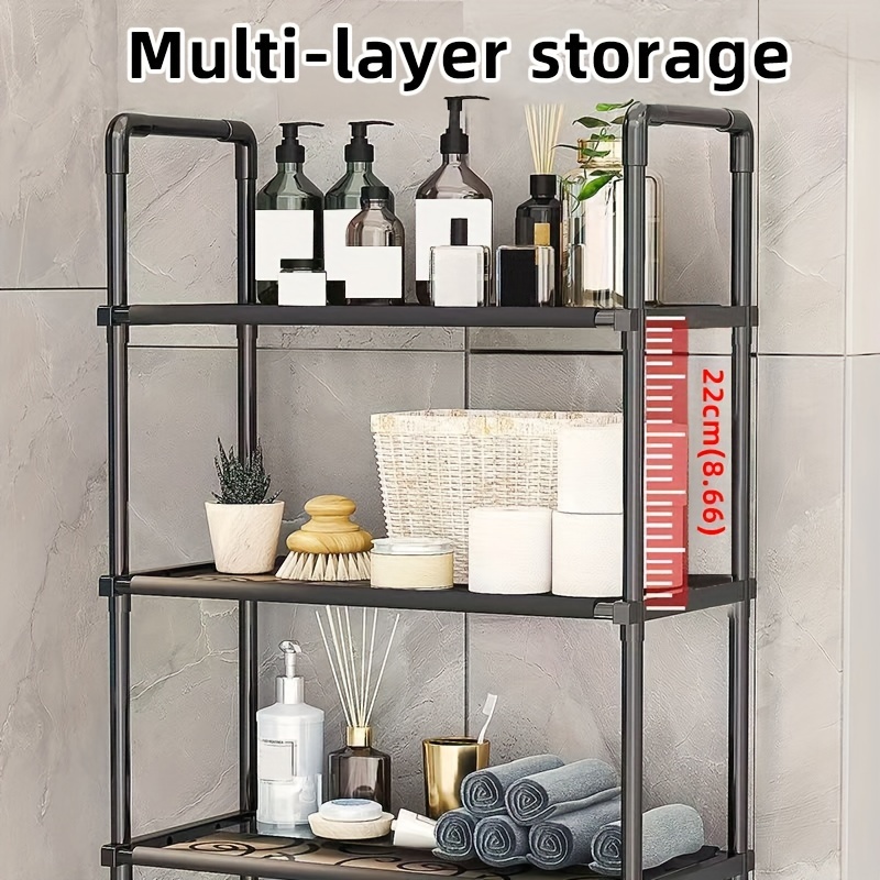 1pc Bathroom Metal Storage Rack, Floor Toilet Washroom Shelves, Washing  Machine Storage Shlf, Stainless Steel Waterproof Organizer Toilet Rack,  Home Organization And Storage Supplies, Bathroom Accessories