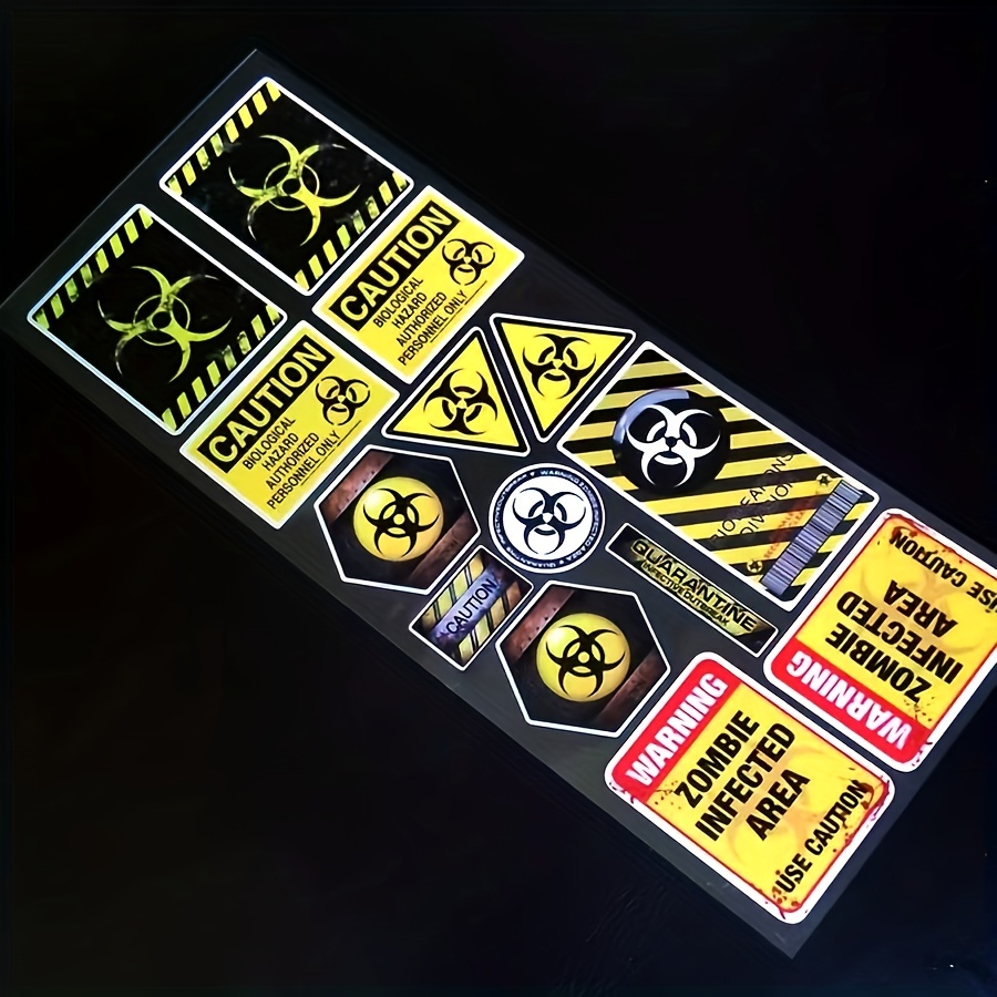 12pcs Small Nuclear Radiation Warning Stickers - Perfect for Car, Bike &  Truck Decoration