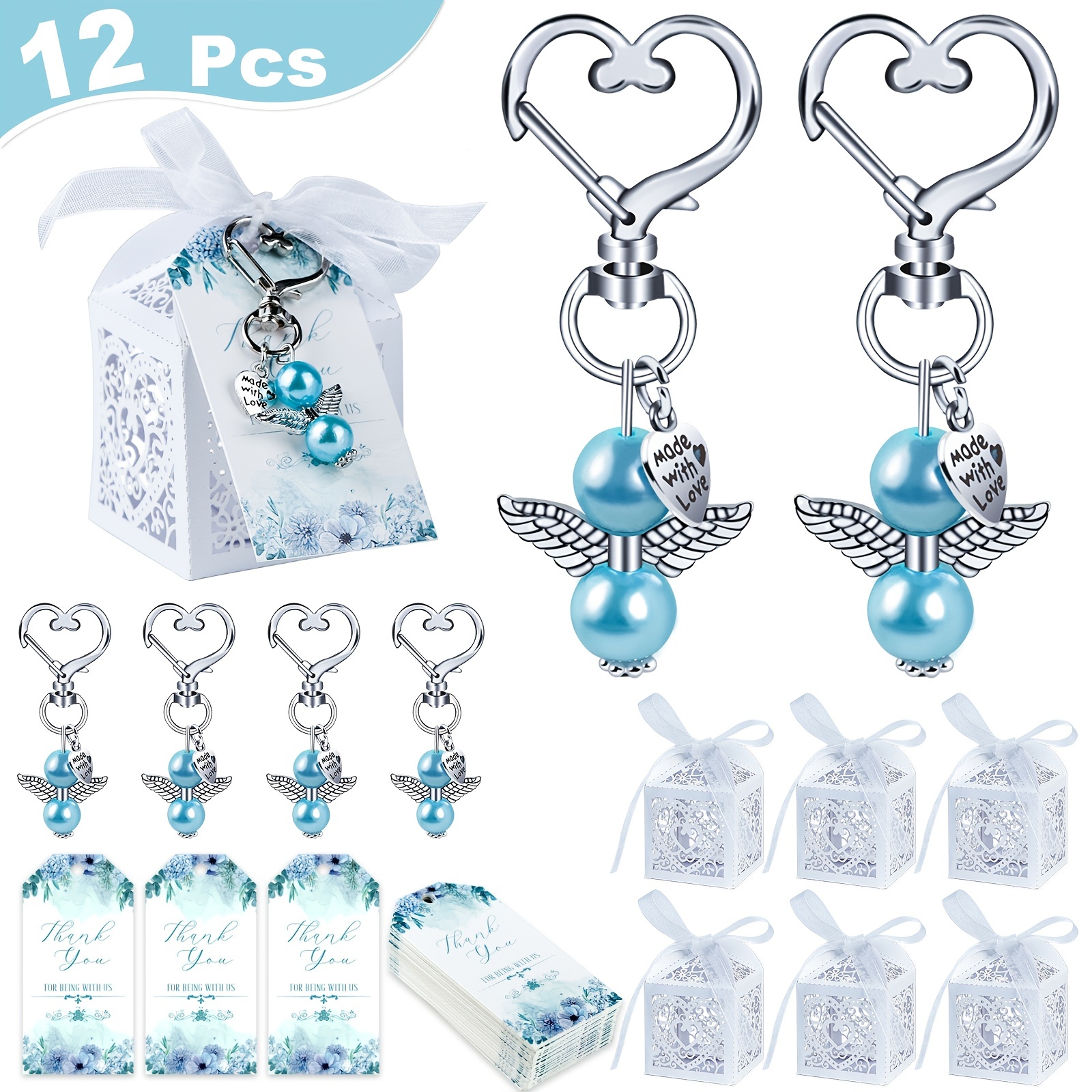 Ailes d'ange porte-clés ange gardien charme porte-clés ailes porte-clés  ailes porte-clés pour bébé porte-clés ange douche mariage anniversaire  cadeaux 