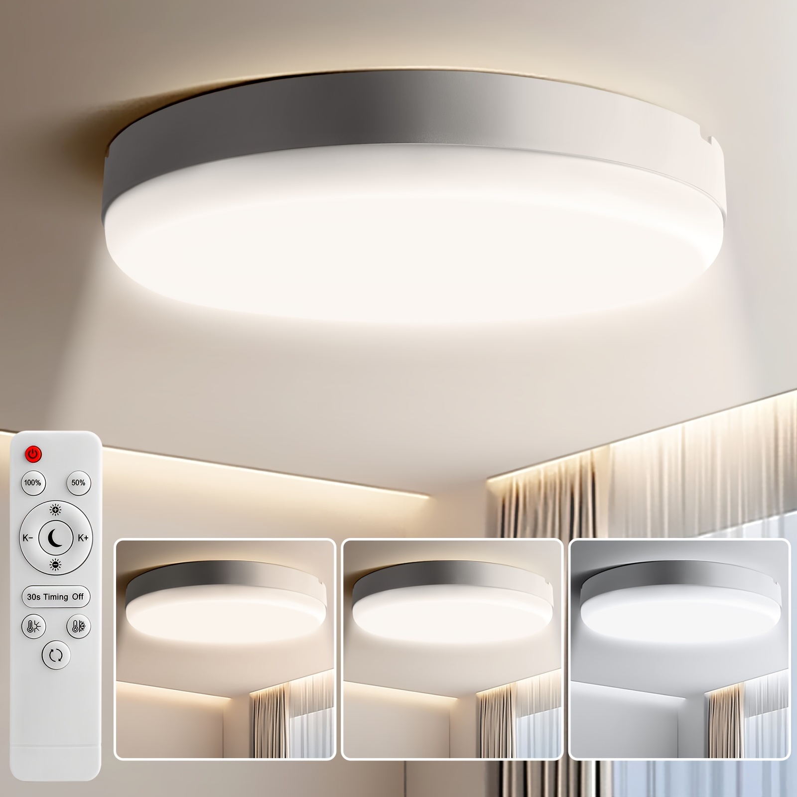 Plafoniera LED Rotonda Da 1 Pezzo, Ricaricabile Tramite USB Con Sensore Di  Movimento E Telecomando Dimmerabile, Luce Per Armadio A 3 Temperature Di  Colore, Per Armadio, Doccia, Soffitto, Scala, Capannone, Ripostiglio,  Corridoio