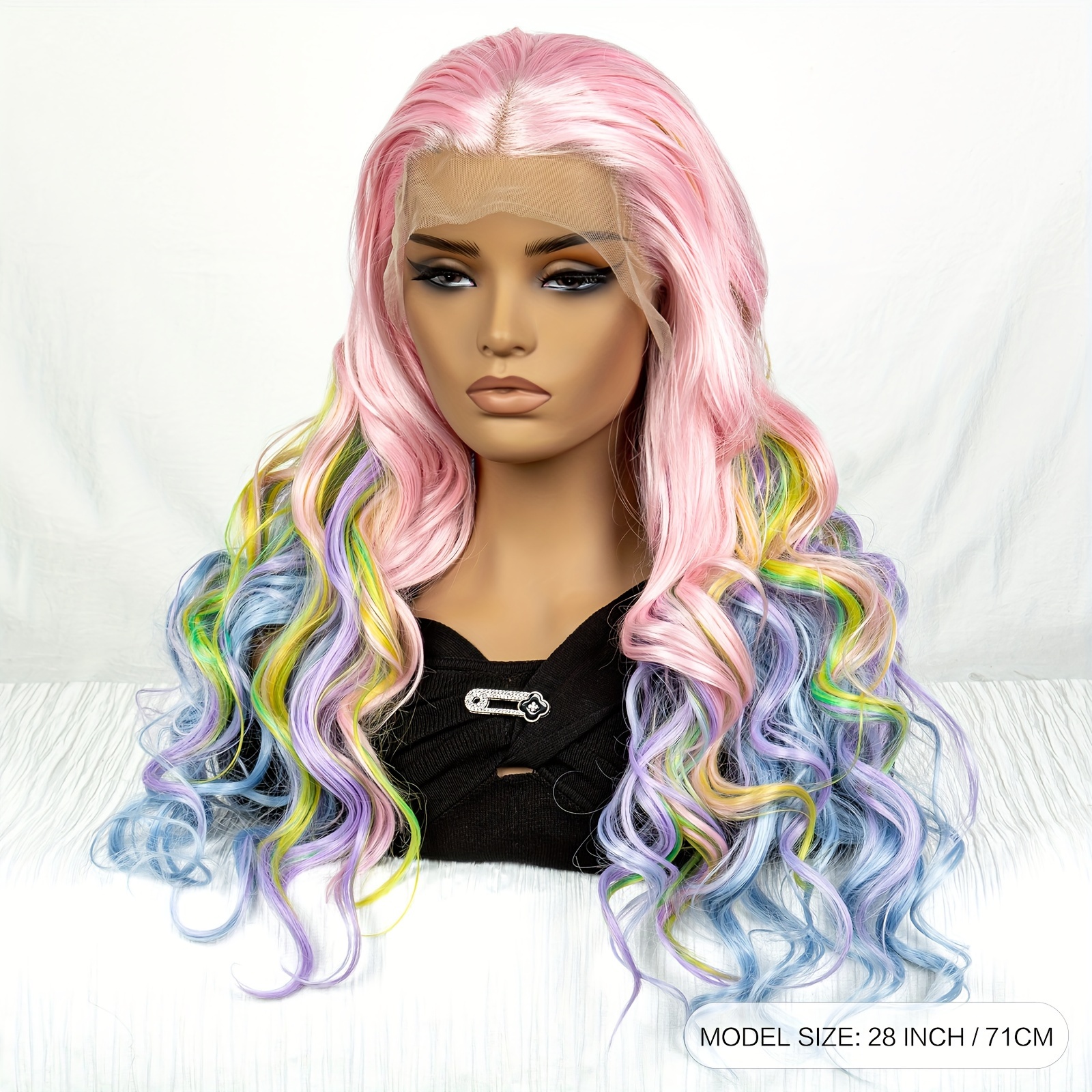 Colorful synthetic lace outlet front wigs