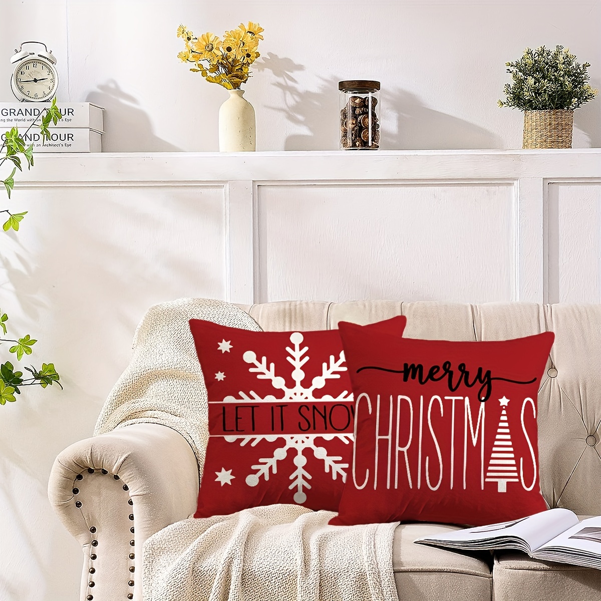 Holiday Living 12-in Pillow Merry Christmas Decor at