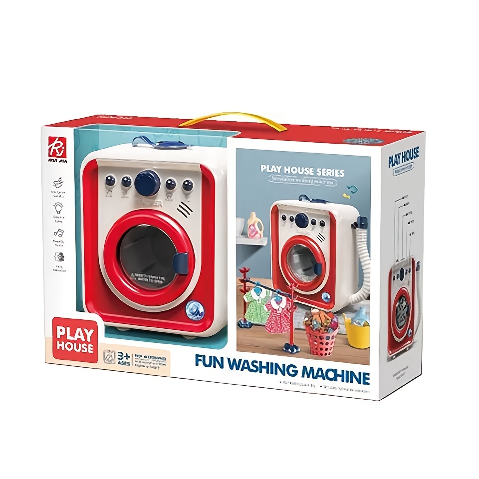 los niños juegan casa de juguete lavadora, mini simulación dollhouse  muebles cocina juguetes niños, lavadora juguete para niños