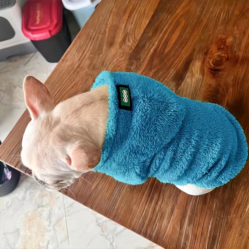 

1pc Nouveau Sweat À Capuche En Peluche Pour Chien, En Velours De Élastique, Vêtements Chauds Pour Animaux De Compagnie Pour Et L'Hiver