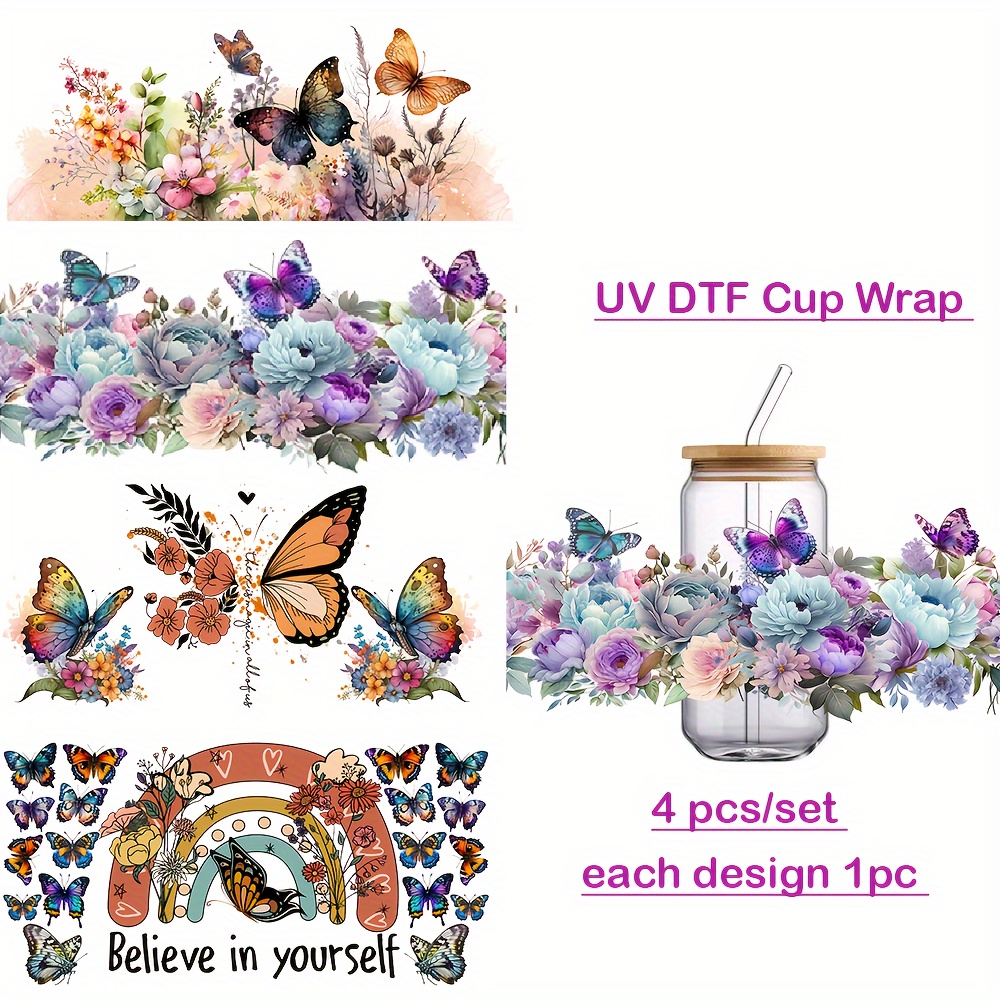 4/6pcs UV DTF Cup Wrap Decals For Any Hard Surface, 3D AI Cute Animal  Design Rub On Transfers For Crafting, UV DTF Transfer Sticker Waterproof  Sticker