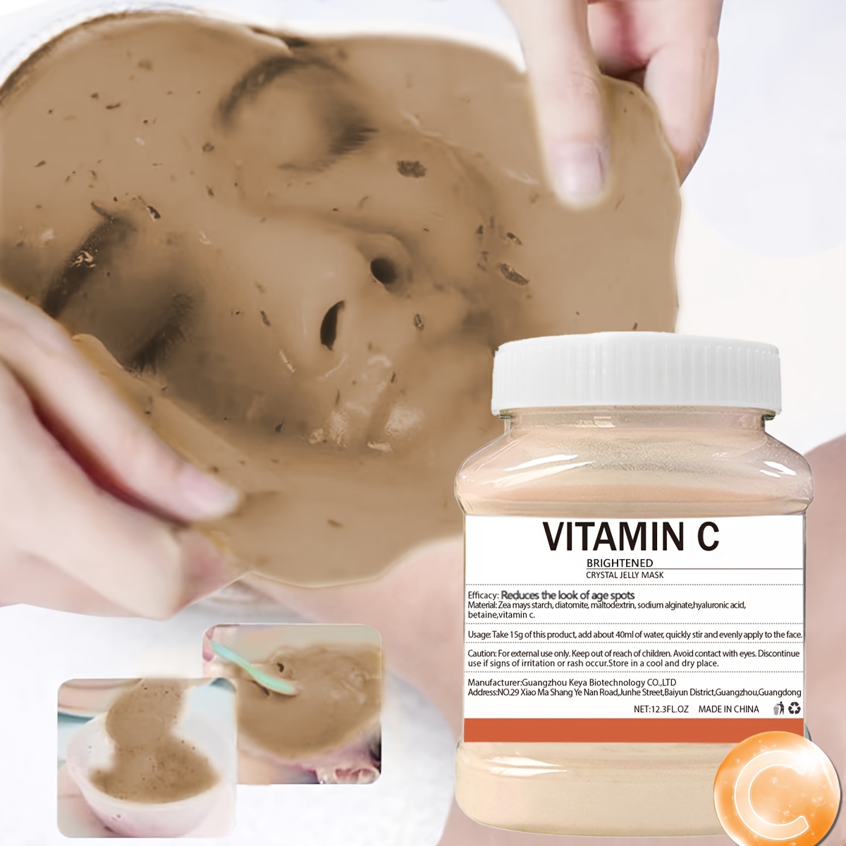 

12.3fl.oz Vitamini C Jelly Mask For Facial Skin Care, Natural Gel Hydro Face Masks, Professional Peel Off Hydrojelly Mask, Moisturizing, Improving & Hydrating