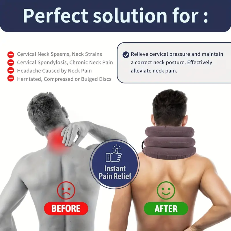 Cervical Neck Traction Device Inflatable Neck Stretcher, Adjustable  Inflatable Neck Stretcher Neck Brace, Neck Traction Pillow For Use Neck  Decompression And Neck Tension Relief - Temu Germany