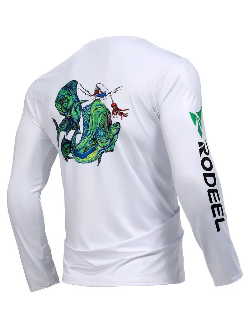 Men's Fishing Shirt with +50 UPF Sun Protection, Breathable Stretchable Long Sleeve Shirt for Men's Fishing Activities,Temu