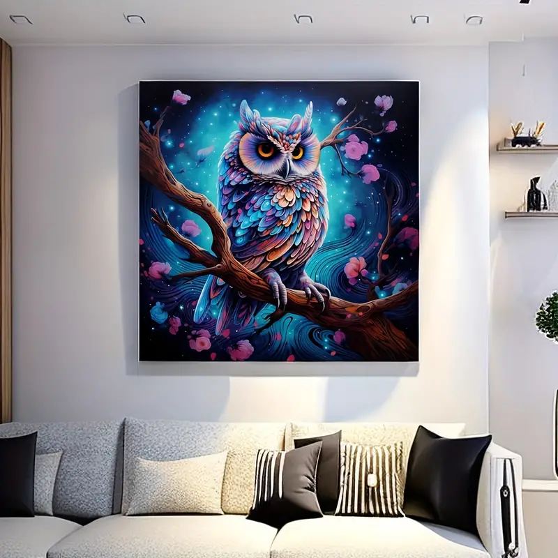 5D Diamond Painting Kits For Adults DIY Owl On The Tree Artificial Diamond  Art Set Artificial Diamond Dot Animal Diamond Painting For Adults Home Deco