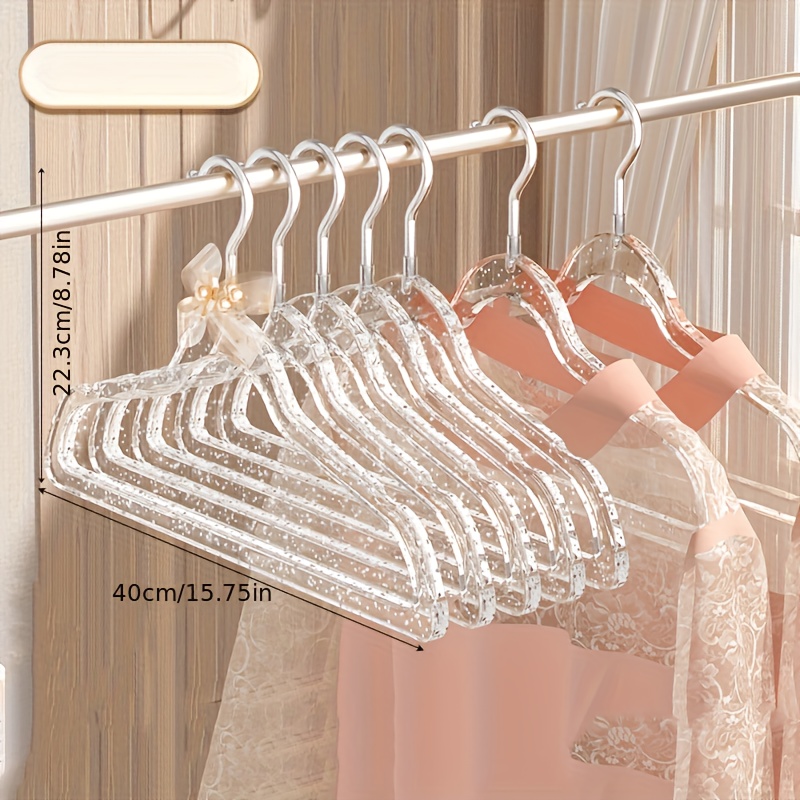 5pcs set Non slip Clothes Drying Hangers Heavy Duty Plastic Clothes Storage Racks Household Storage Organizer For Bathroom Bedroom Closet Wardrobe Home Dorm Bedroom Accessories