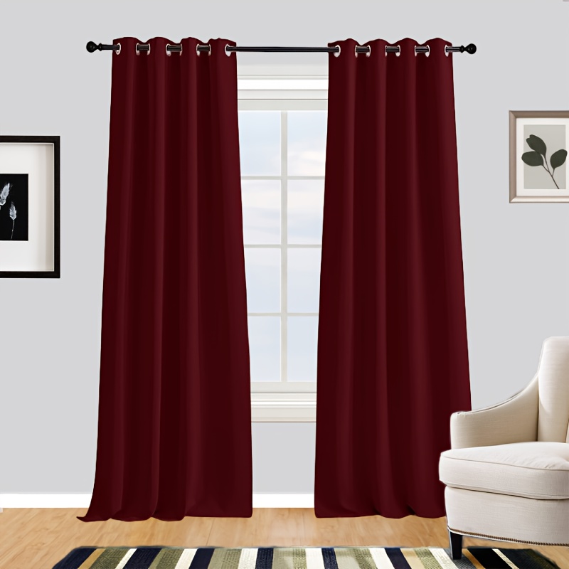 

1 Panel Grommet Top Blackout Curtains For Bedroom Thermal Insulated Energy Efficient Curtain, Noise Reducing And Light Blocking, Room Darkening Curtains For Living Room Home Decor