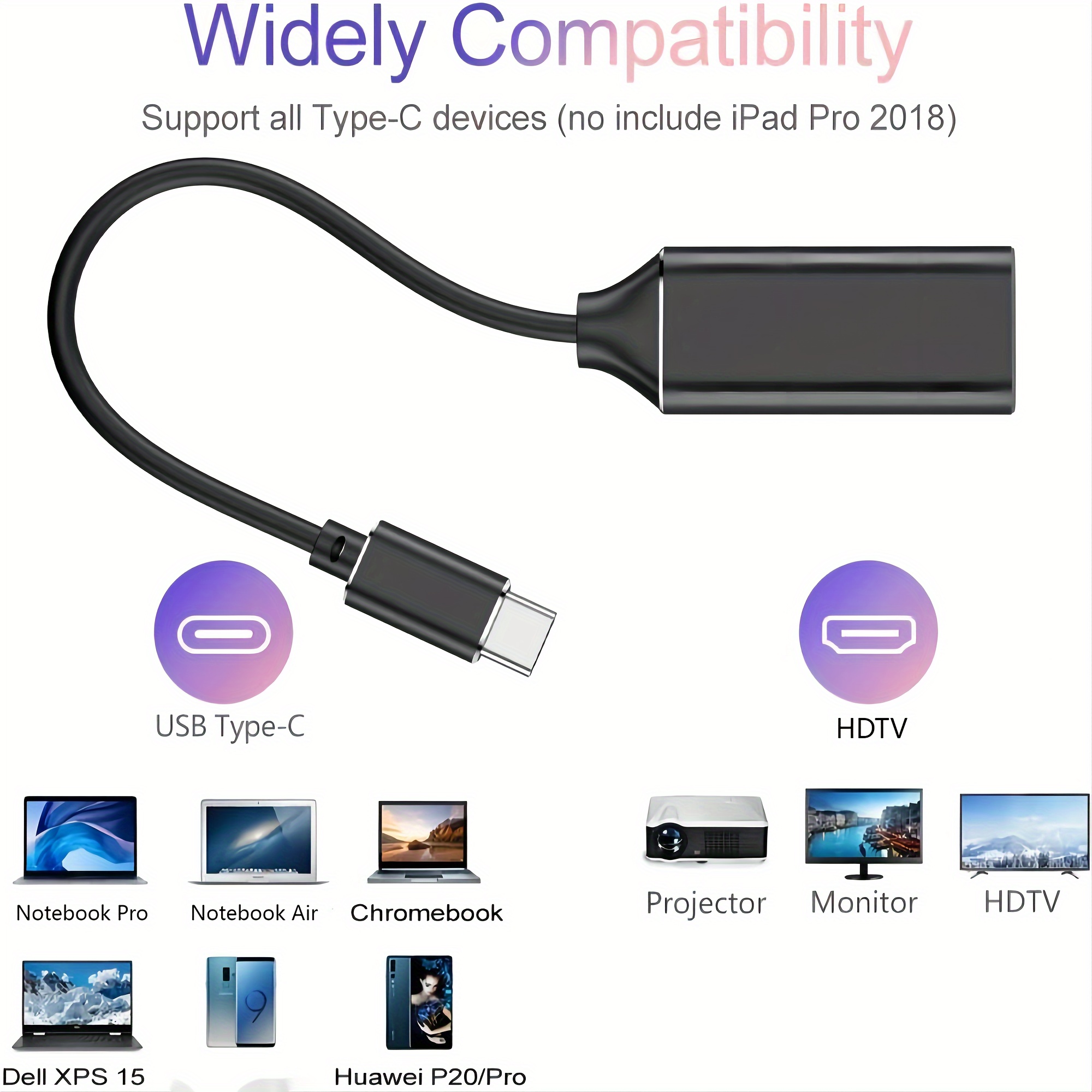Adaptador Compatible Con Iphone Ipad a HDMI Cable Adaptador, HDMI Dongle  Compati