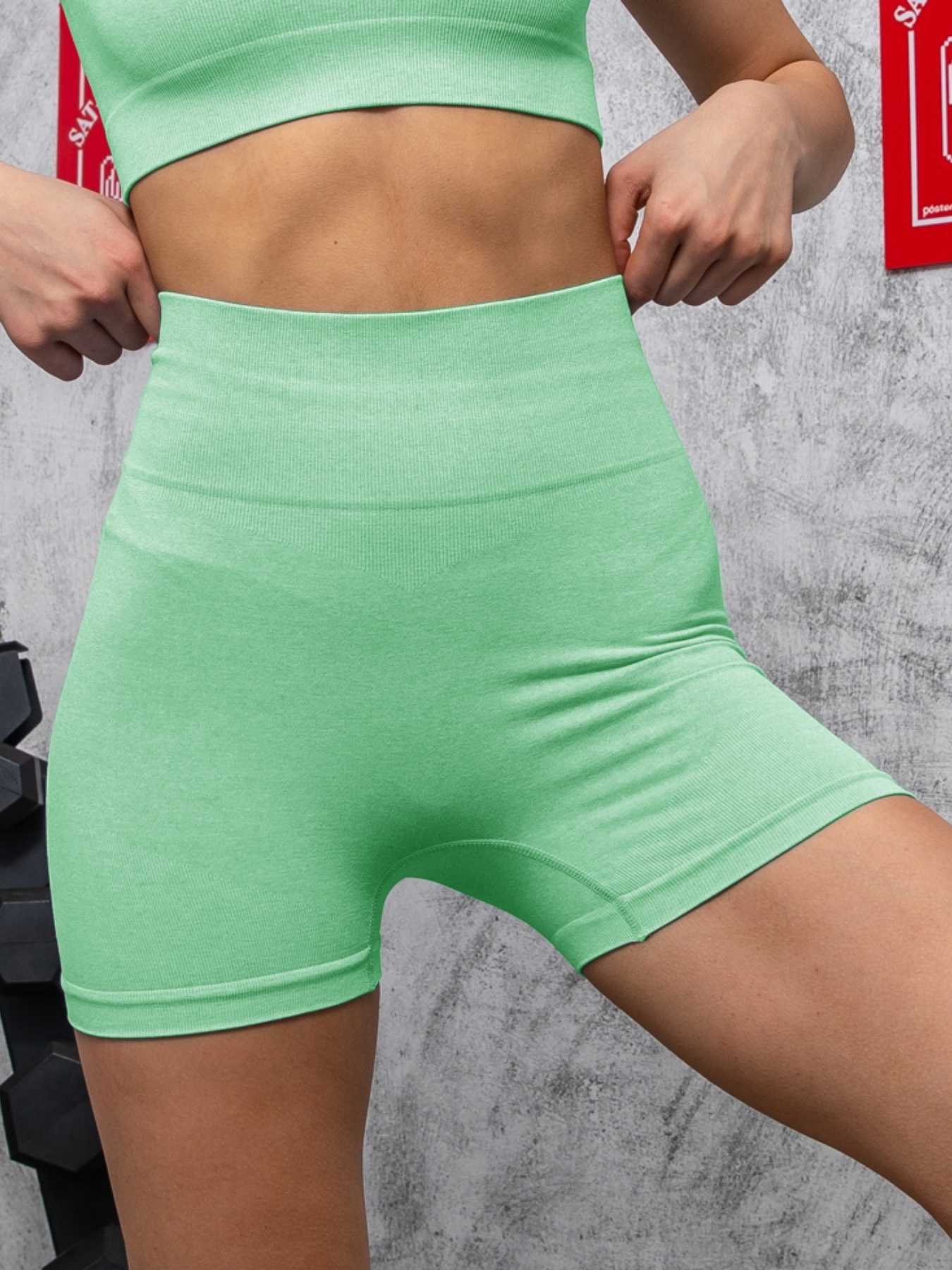 Solid Seamless Yoga Fitness Shorts High Stretch Workout - Temu