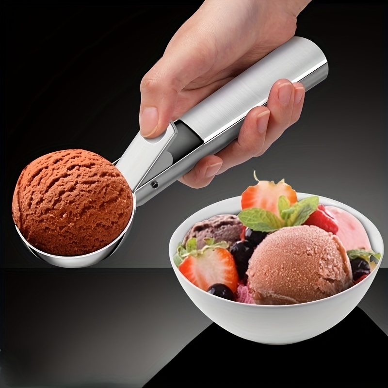 Heavy Duty Stainless Steel Ice Cream Scoop With Trigger - Perfect For Easy  Scooping And Serving - Temu