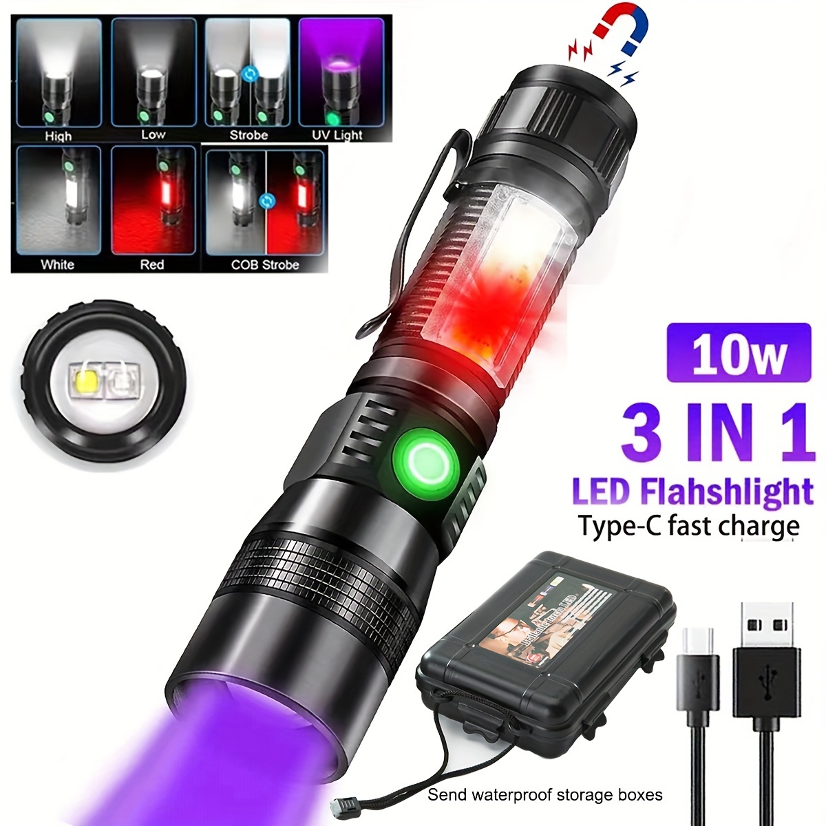 Mini lampe UV 395nm/365nmUV lampe de poche LED UV lumière