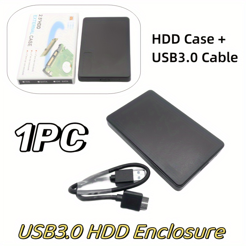 Usb 2.0 Hdd External Hard Drive Case Plastic Sata Enclosure - Temu