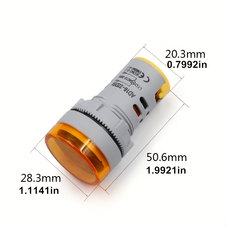 Round LED Light Display Thermometer 22mm Mini Digital Temperature Meter  Indicator AC 50-380V 220V -20