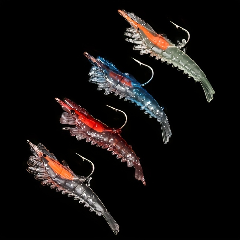 Cheap 5pcs/lot 9cm 5.2g Luminous Shrimp Lures Artificial Soft