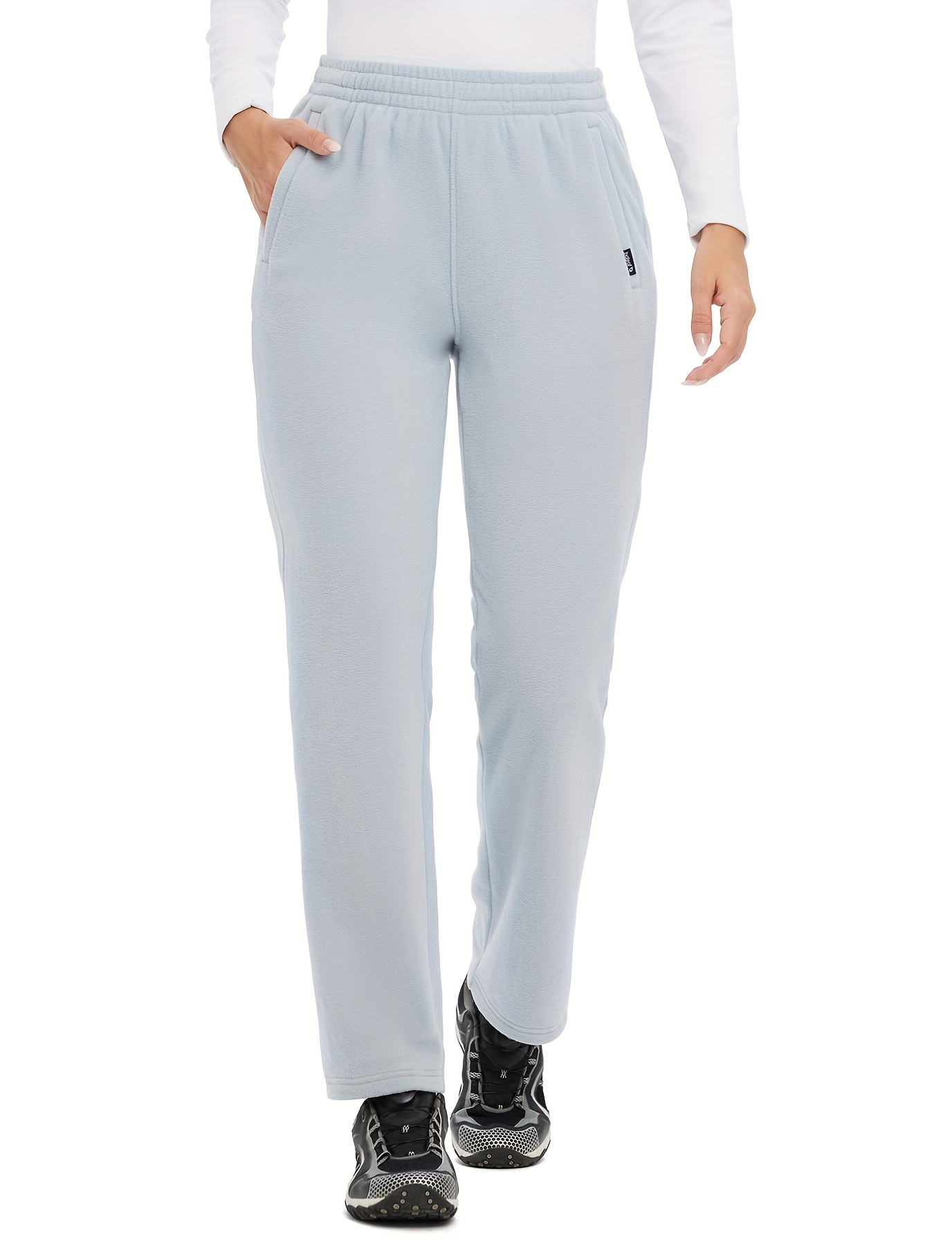 Womens Winter Fleece Lightweight Casual Sweatpants Elastic Cozy Long Pants  Pocket, Free Shipping New Users