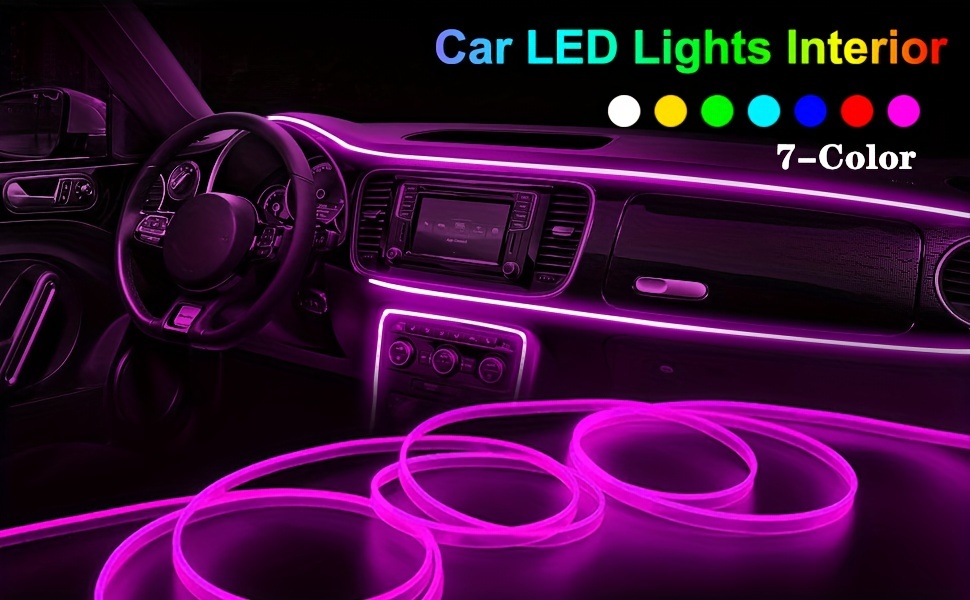 Multicolore car interior barra LED luminoso neon kit luce cruscotto  dell'automobile corredo chiaro interno impermeabile piantana 4 LED interna