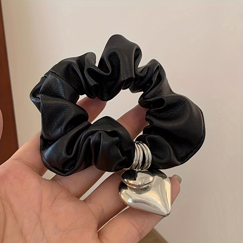 Heart Shaped Leather Hair Clip
