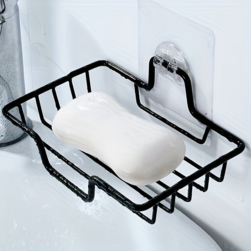 

Porte-Savon en Acier Inoxydable Perçage - Monté au Mur, Design Rectangulaire avec Drainage, Étagère de Rangement Multifonctionnelle pour de Salle de Bain, Rangement de Salle de Bain