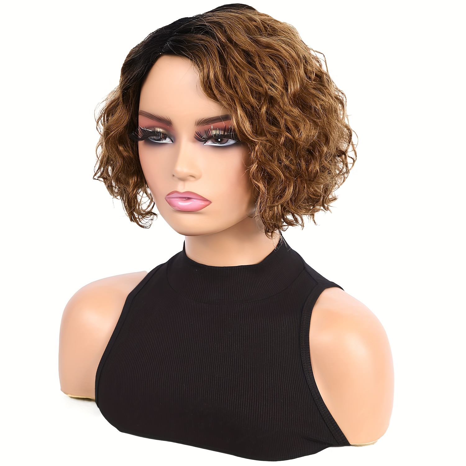 Brazilian Lace Front Human Hair Wigs Brown - Pixie Cut Wig Short