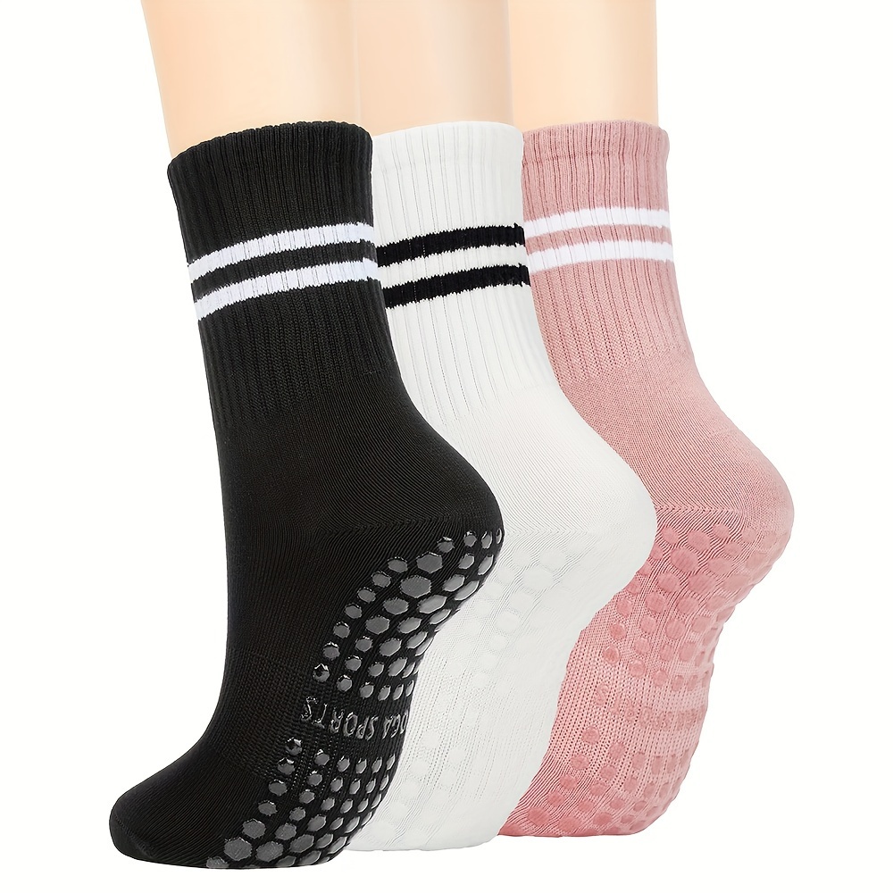 Five toe Non Slip Ankle Socks Striped Grip Socks Pilates - Temu