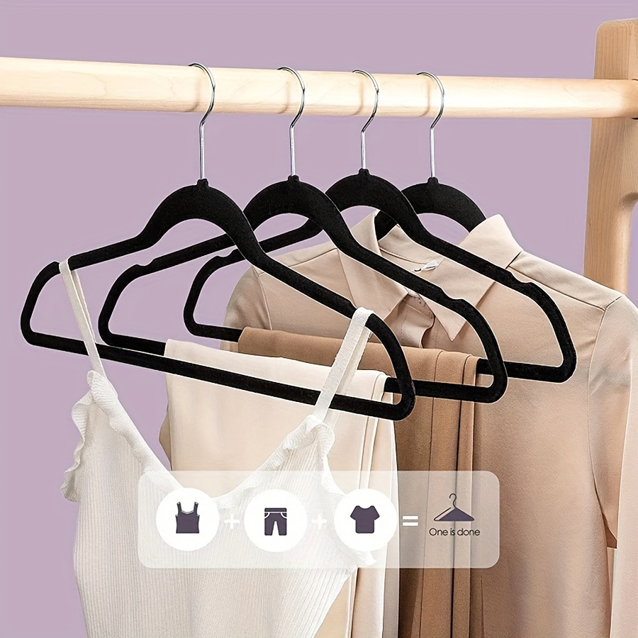 Velvet Clothes Hangers With Shoulder Grooves Non slip Suit - Temu