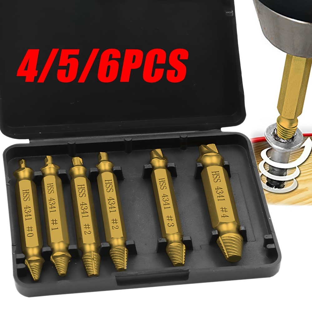 Kit de extractor de tornillos de quebrados HSS 4341 de 6 piezas - Guatemala