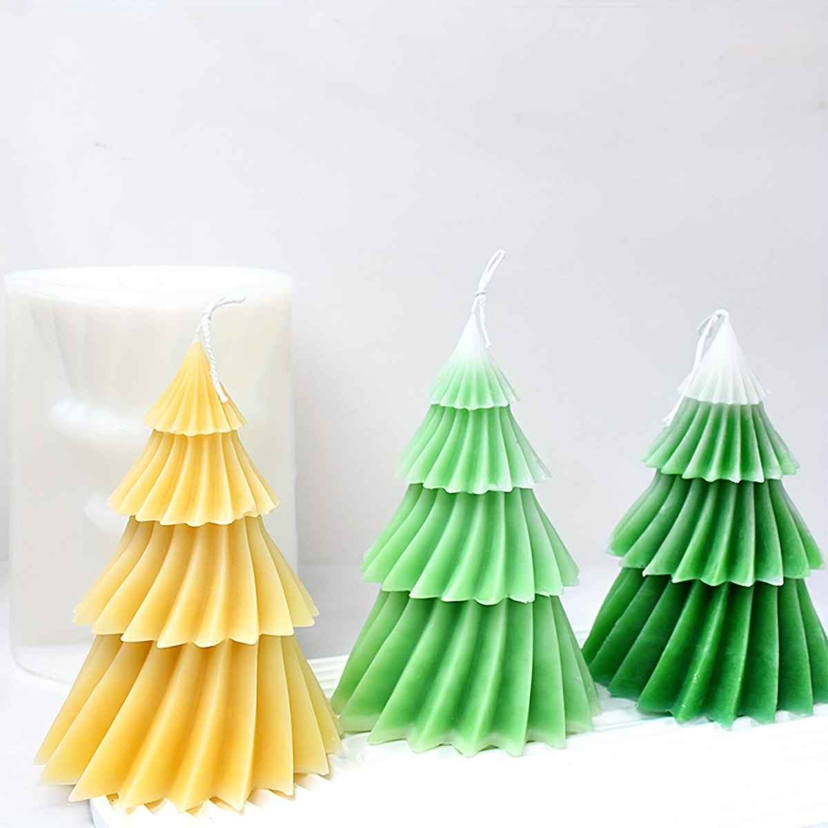 Origami Christmas Tree Silicone Mold DIY Geometric Rotating Pine Tree  Candle Mould Plaster Resin Ornament Molds Christmas Decor