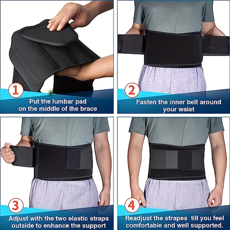 Breathable Back Support Belt With Lumbar Cushion Herniated Disc Sciatica  And Scoliosis Adjustable Support For Comfortable Fit - Sports & Outdoors -  Temu Canada