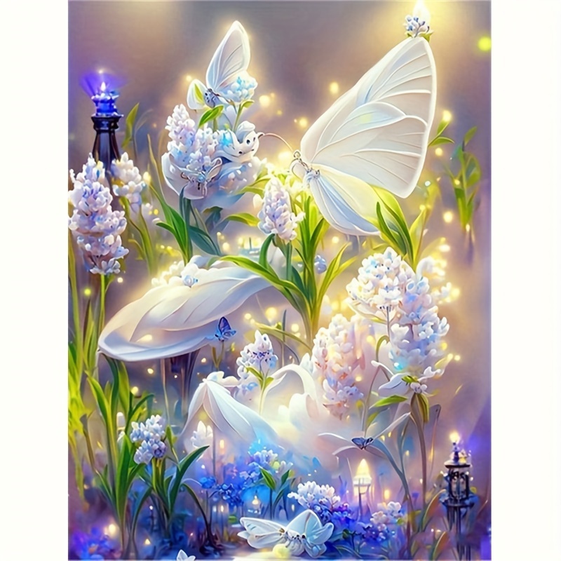 Diy Large Size Diamond Painting Kit 5d Butterfly Flower - Temu