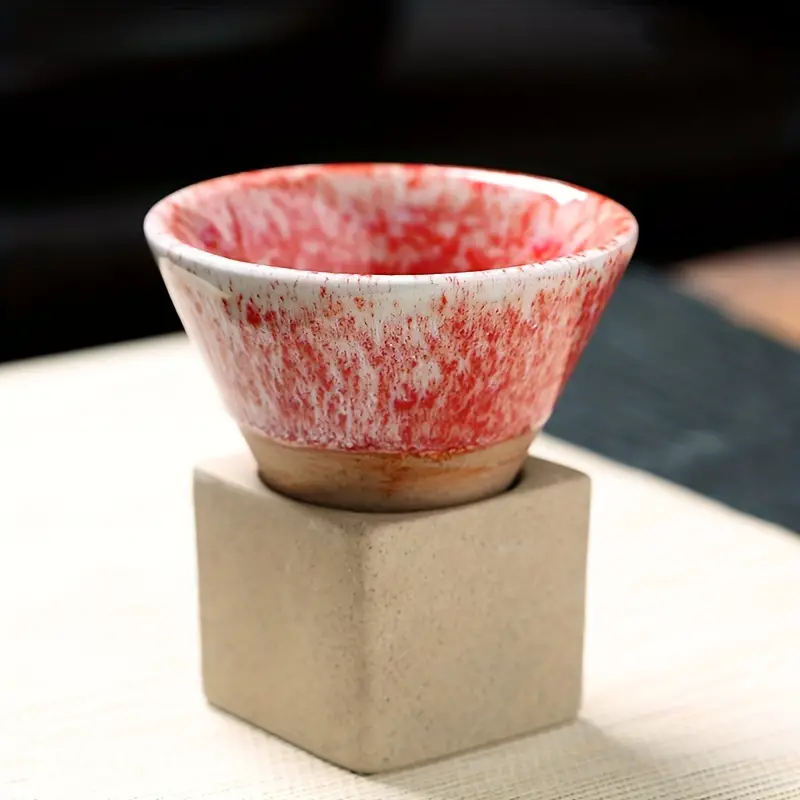 17 oz Red Tall and Tapered Ceramic Coffee Mug