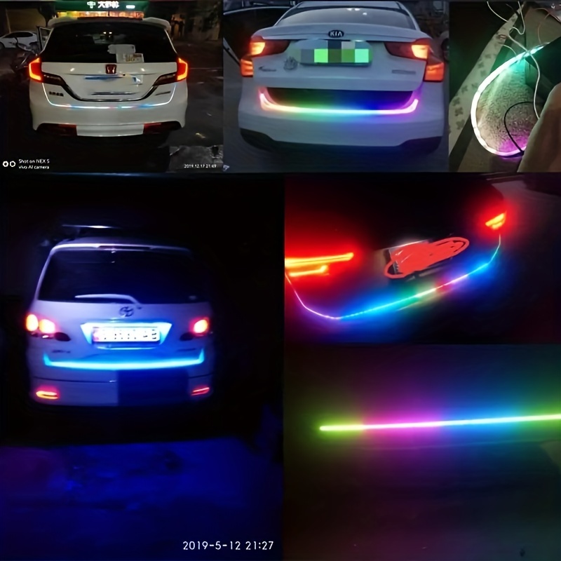 Rgb Colorful Car Led Tailgate Light Strip Carrear Trunk Tail - Temu