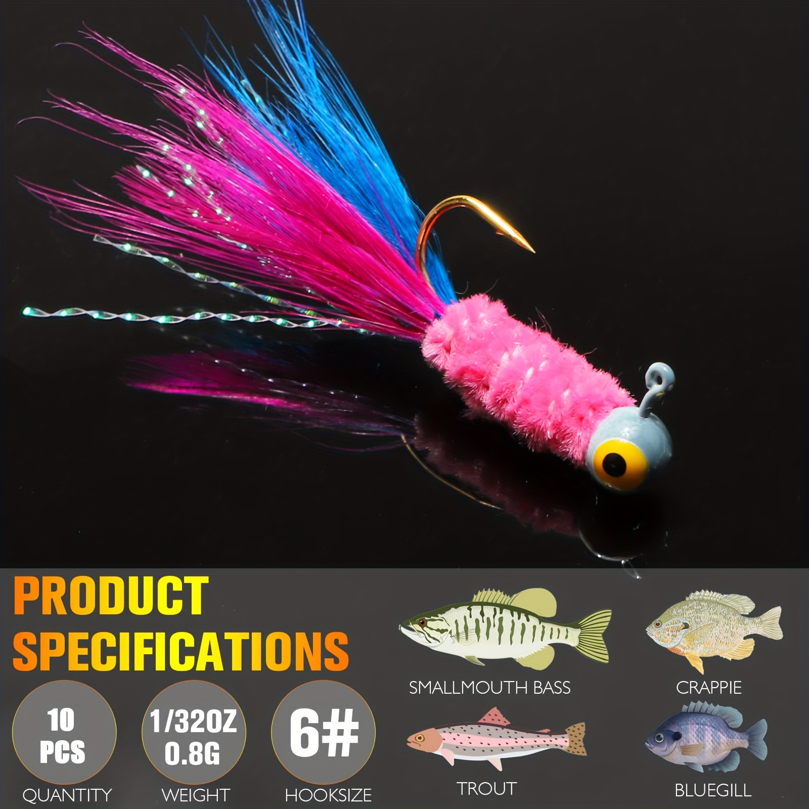 Dovesun Crappie Jigs Jig Heads Fishing Bait With Feather For - Temu  Republic of Korea