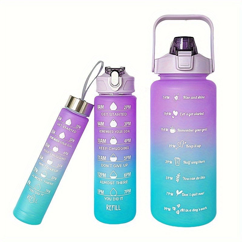 2l Portable Large-capacity Water Bottle Time Marker Leak-proof Bpa