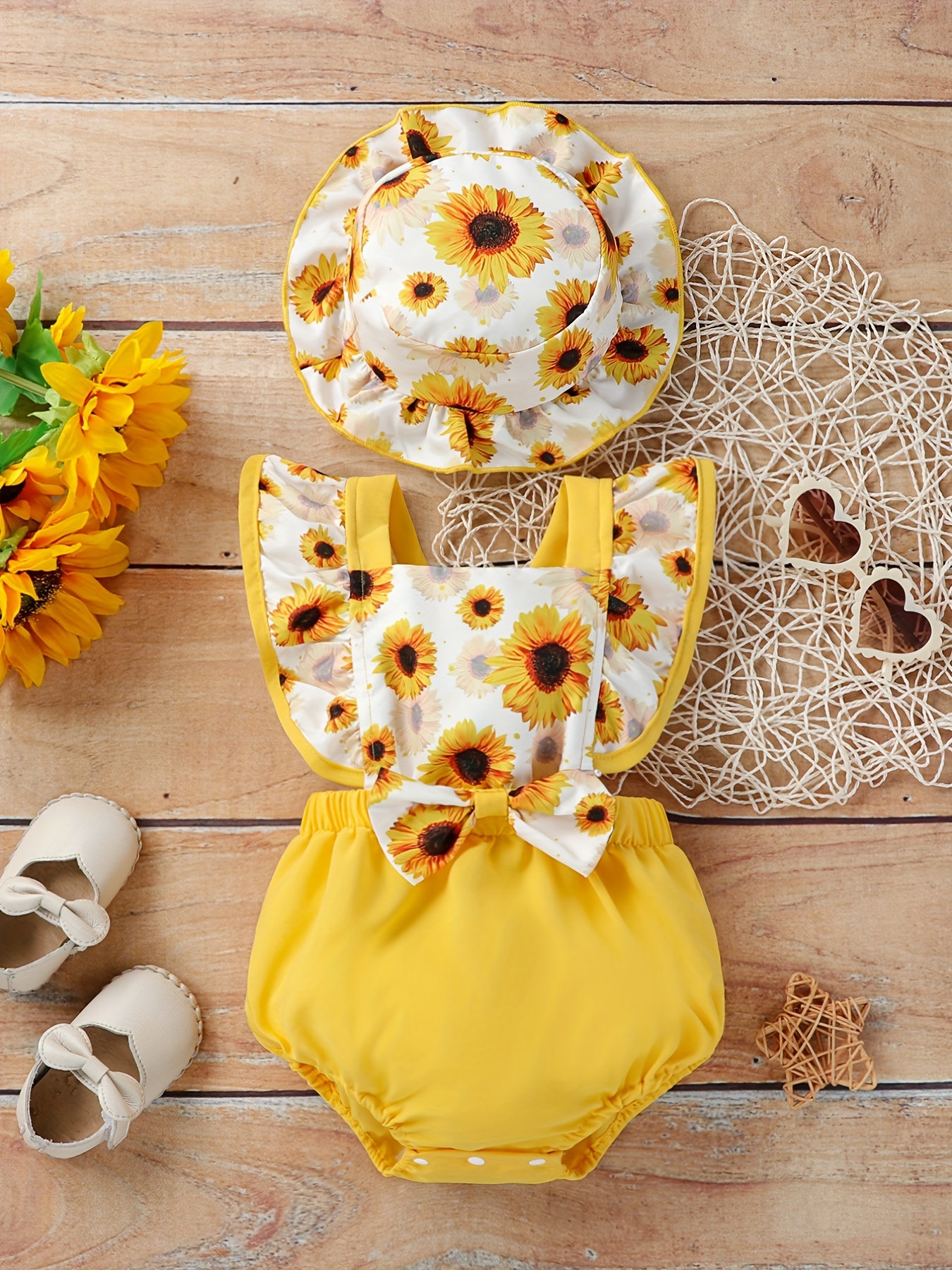 Fashion Baby Girl Clothes Newborn Sunflower Baby Girls Outfit Summer Baby  Clothing