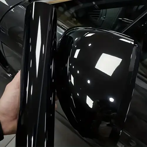 Comprar Auto brillante brillo negro vinilo envoltura películas etiqueta  engomada del coche etiqueta con aire sin burbujas