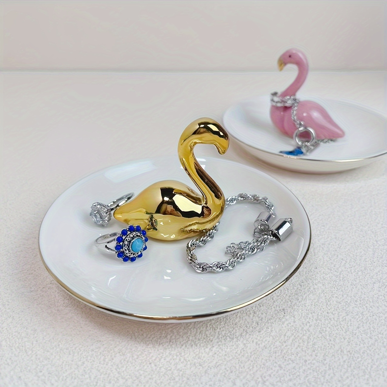 Shell Shape Ceramic Jewelry Tray Aqua Shell Trinket Dish Ceramic Ring  Earring Holder Ocean-themed Decorative Trinket Plate for Rings Earrings