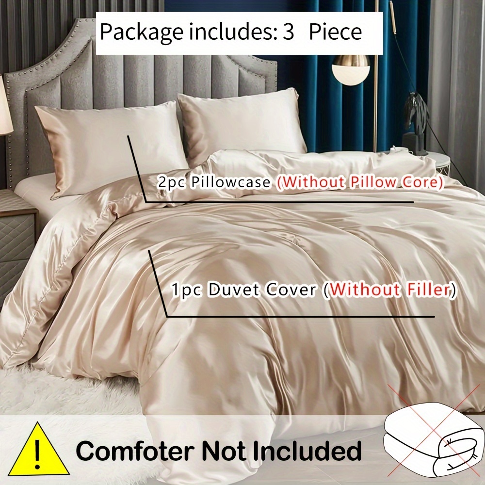 Bed Linen Set - Breathable Comfortable 3-Piece Duvet Cover with