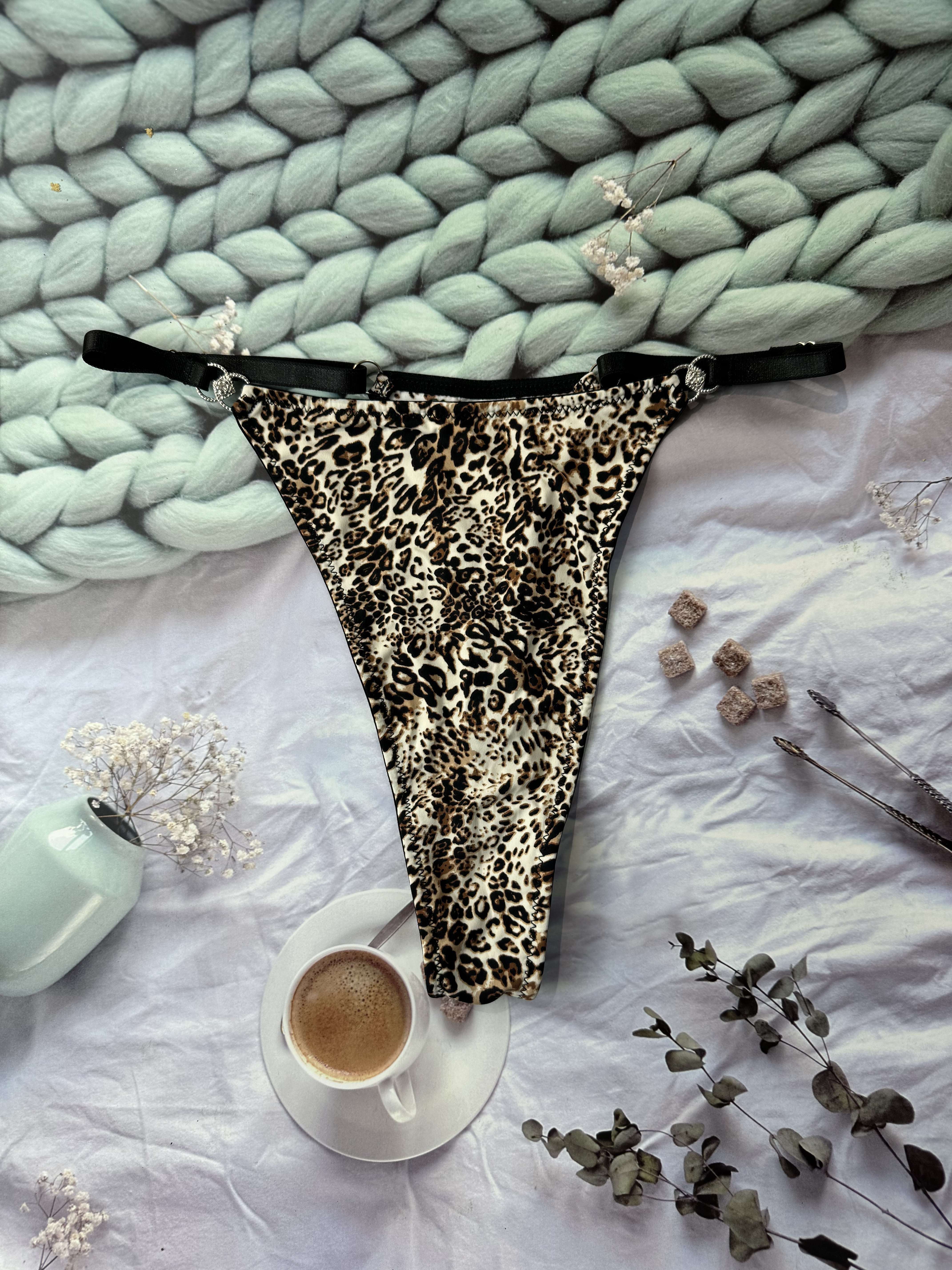 Plus Size Sexy Thongs Set Women's Plus Leopard Print - Temu