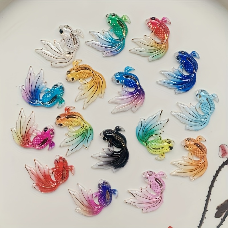 MAOMIA 20 Pcs Miniature Fish Figurines Resin Fish Tank Decoration Fairy  Garden Mini Goldfish Micro Landscape Decor Ornament