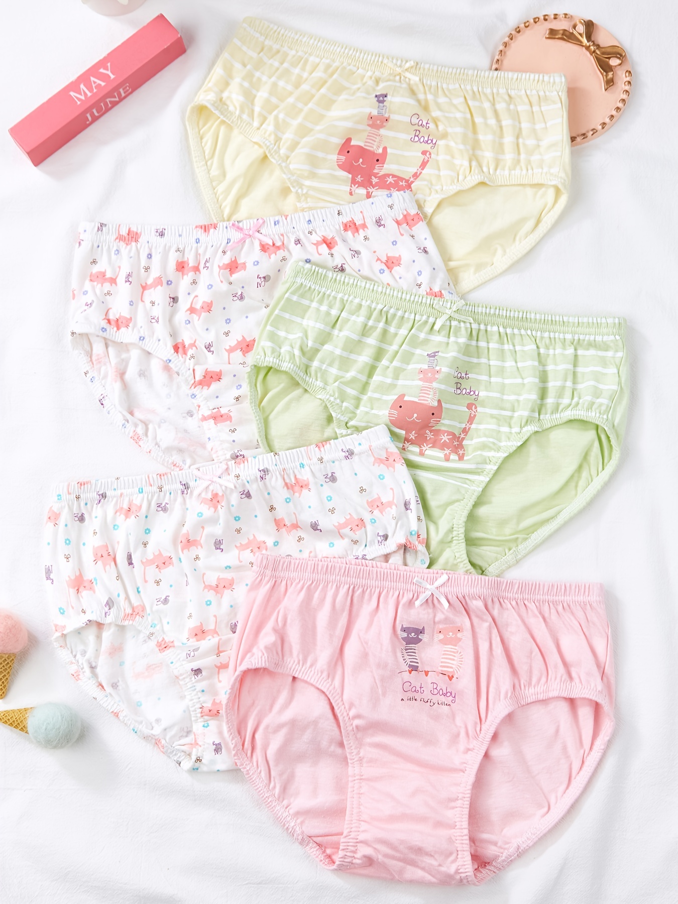 5 pcs soft cotton girls underwear baby panties good quality