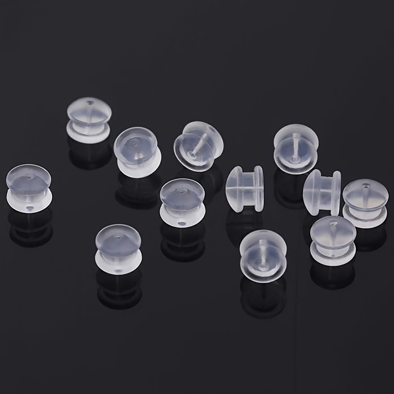 

50/100pcs Silicone Earring Backs, Transparent Soft Safety Stoppers For Fish Hooks & - Hypoallergenic Replacement Pads