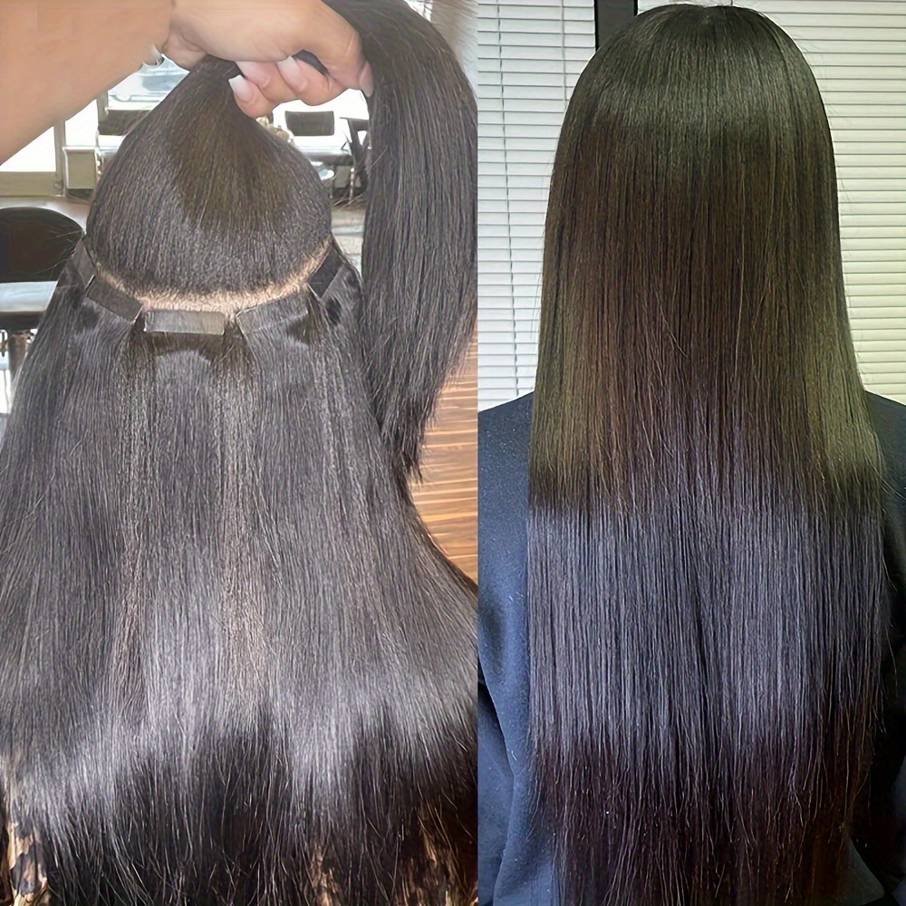 Invisible Seamless Tape In 100% Human Hair Extensions - Temu