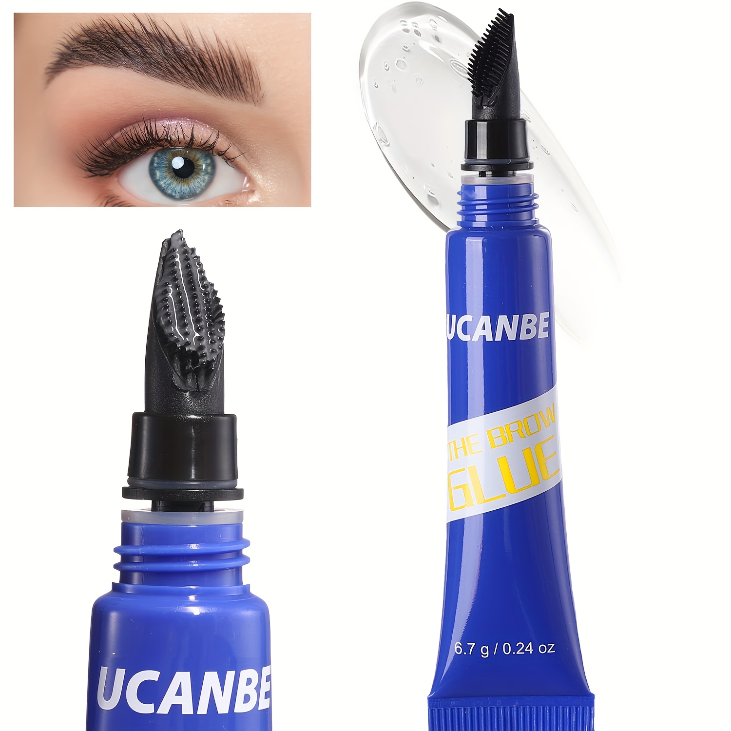 

Transparent Eyebrow Gel, Long Lasting Strong Holding Eyebrow Glue, With Built-in-brush Head Eyebrow Glue, Easy Applying And Non Sticky