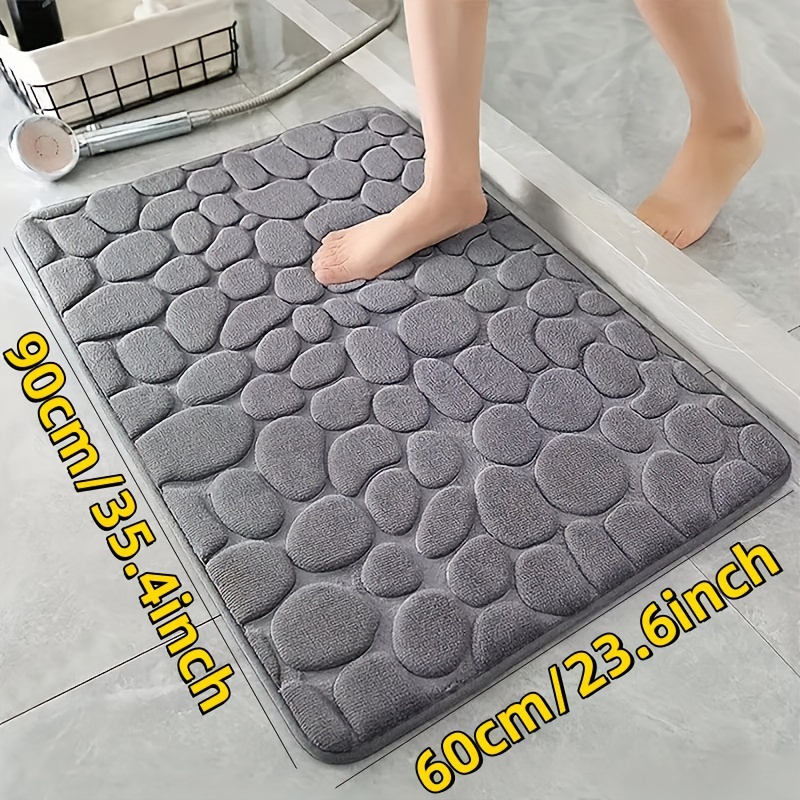  Shower Stone Bath Mat, Dark Gray, Set of 6 - Drying
