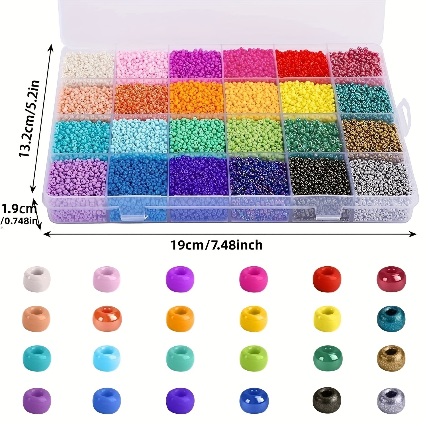 Feildoo Diy Handmade Beading Kit Beads Bracelet Jewelry Making Craft  Rainbow Bead Box,2Mm Rice Bead Set