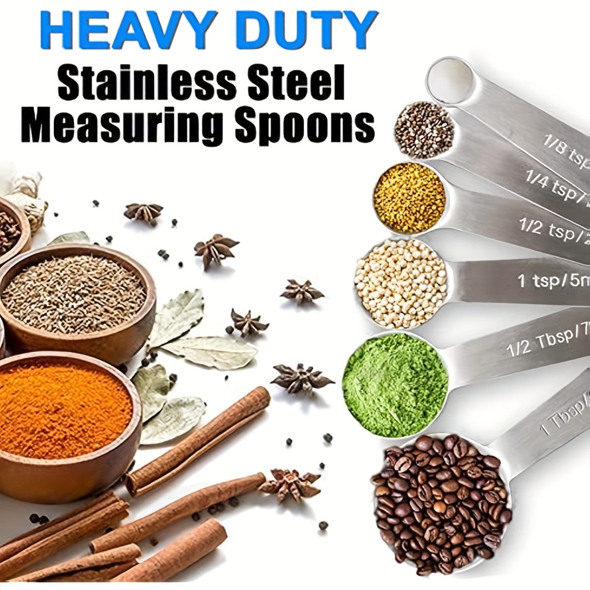 7, Premium Stainless Steel Measuring Spoon Cup Set, Metric And Us Units  Small Tablespoons For Measuring Dry And Liquid Ingredients - Temu Belgium